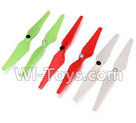 XK X380 Parts-07 Upgrade Propellers,Main rotor blades(2x Green,2X Red,2X White)-(Total 3X CW,3X CCW)-Length-9.4 inches Spare Parts Accessories for Wltoys XK X380 RC Drone,RC Quadcopter Aircraft