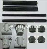 XK X500 Spare Parts-010-02 Landing skid Pipe(2pcs) & Landing skid foot Pipe(2pcs) & Fixted Stent for the Landing skid(4pcs) & anti-Shock ball(4pcs),XK X500 RC Quadcopter Drone Spare Parts,XK X500-A Replacement Accessories Parts