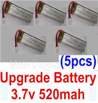 XK K110 K110S Parts-30 Upgrade 3.7v 520mah 25c Battery(5pcs) For Wltoys XK K110 K110S Helicopter parts,6ch Brushless Helicopter spare Accessories