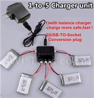 XK K110 K110S Parts-33 Upgrade 1-to-5 charger and balance charger & USB-TO-socket Conversion plug(Not include the 5 battery) For Wltoys XK K110 K110S Helicopter parts,6ch Brushless Helicopter spare Accessories
