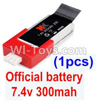 XK K120 Parts-36 Official 7.4v 300mah battery(1pcs) For Wltoys XK X120 Helicopter parts,6ch Brushless Helicopter spare parts