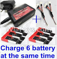 XK K120 Parts-43 Upgrade charger and balance chager & 2pcs 1-To-3 convert wire & 6pcs battery-Total can charge 6x battery and the same time For Wltoys XK X120 Helicopter parts,6ch Brushless Helicopter spare parts