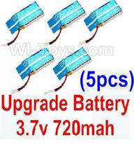 XK K123 Parts-20 Upgrade battery 3.7v 720mah(5pcs) For XK K123 helicopter Spare parts,AS350 6CH Flybarless RC Helicopter  parts