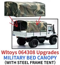 WLtoys 064308 Upgrades Parts,1/6 RC Car Modification Upgrade Parts-Rear Bed Military Canopy with Steel Frame Tent
