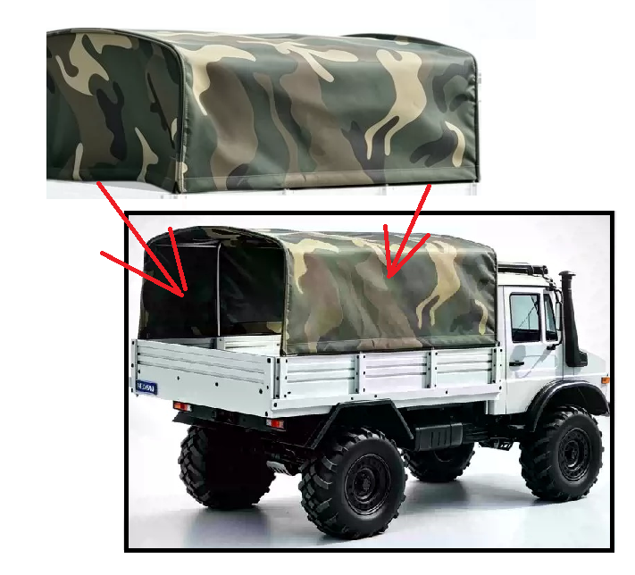 WLtoys 064308 Upgrades Parts,1/6 RC Car Modification Upgrade Parts-Rear Bed Military Canopy with Steel Frame Tent