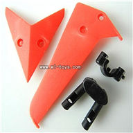 LS-222 LS222 helicopter parts-11 Horizontal wing & Vertical wing & Horizontal fixture & Vertical fixture-(Red)