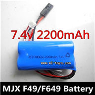 Upgrade MJX F649 Battery-7.4v 2200mah 15C Battery with Big Black Plug,mjx F45 F645 RC helicopter Parts,mjxrc toys helikopter Accessories