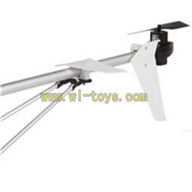 S37-parts-32 Whole tail unit-White(Long tail pipe with Tail Decoration & Tail cover with tail motor and tail blade & Support pipe with fixtures) SYMA X37 helicopter Syma X37 rc helicopter parts