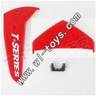 MJX-T57-parts-30 Horizontal wing & Verticall wing & Fixture-Red MJX T57/T657 RC helicopter parts MJX T657 toys model Accessories