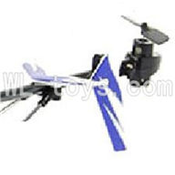 UDI U823 RC helicopter parts-30 Whole tail unit-(Long tail pipe & Horizontal and verticall wing with fixtures & Tail cover with tail motor and tail gear & Support pipe)-Blue