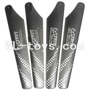 DFD F187 RC helicopter Parts-03 Main blades(4pcs-2A+2B)-Black