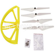 SH CX-20 RC Quadcopter SanLianHuan CX-20 Parts-22 Upgrade Fan-Shape Protection frame(4pcs)-Yellow & Protect line & 10x Screws & 4X White Blades