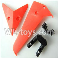 Foda F307 F307C F307H F307L RC helicopter parts-11 Horizontal wing & Vertical wing & Horizontal fixture & Vertical fixture-(Red)