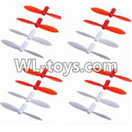 WLtoys V676 RC Quadcopter parts-27 Upgrade-Blades(8x Red & 8x White)