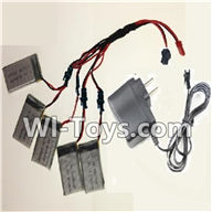 lead Honor LH-X4 X4C Parts -30 Charger & Upgrade 1-to-5 Conversion wire & 5pcs 550mah battery For Lead Honor LH-X4 Quadcopter parts rc drone parts