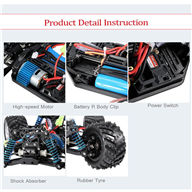 PXtoys 9300 rc Car,RC monster Truck,High speed 1/18 1:18 Full-scale rc racing car,Shockproof,PXtoys 9300 RC Car Parts,PXtoys 9300 RC Truck-Blue-PXtoys-Car-All