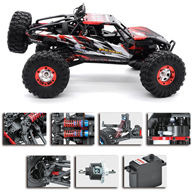 FeiYue FY-07 RC CAR,FY07 FY-07 Bruless rc truck 1/12 1:12 electric rc car,4WD remote control cross-country rock crawler with big wheels-Red FeiYue-Car-All