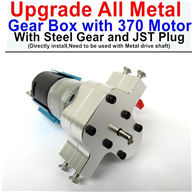 WPL B-16 B16 Parts-04-03 Upgrade All Metal Gear Box with 370 Motor and Steel gear,JST Plug(Directlry install,and it need to be used with 31-03 pr 31-04 Metal drive shaft together),WPL B-16 B16 RC Car Parts,WPL 6X6 Parts,WPL B16 B-16 RC Military Truck Spar