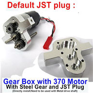 WPL B-16 B16 Parts-04-03 Upgrade All Metal Gear Box with 370 Motor and Steel gear,JST Plug(Directlry install,and it need to be used with 31-03 pr 31-04 Metal drive shaft together),WPL B-16 B16 RC Car Parts,WPL 6X6 Parts,WPL B16 B-16 RC Military Truck Spar