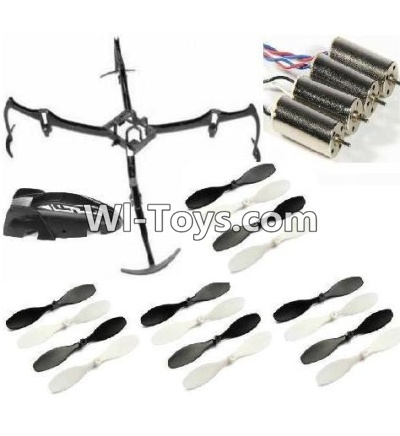 AoSenMa CG023 Parts-05 Main body frame and Upper cover & Main motor(4pcs) & Propellers(16pcs),AoSenMa Toys CG023 RC Quadcopter parts,CG023 RC Drone Spare parts Accessories