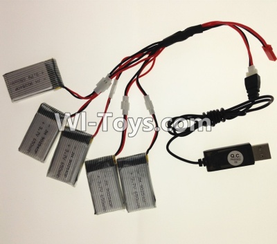 Eachine CG022 Parts-21 USB Charger wire & Upgrade 1-to-5 Conversion wire((Not include the 5 battery),Eachine CG022 RC Quadcopter parts,CG022 RC Drone Spare parts Accessories