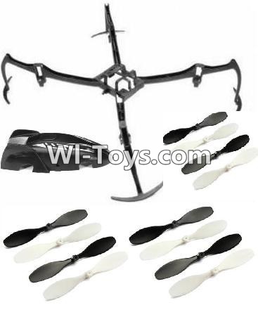 Eachine CG023 Parts-06 Main body frame and Upper cover & Propellers(12pcs),Eachine CG023 RC Quadcopter parts,CG023 RC Drone Spare parts Accessories