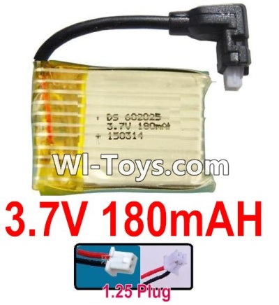 3.7V Battery 03-04 3.7v 180mah 15C Battery with White 1.25 Plug-602025 Version 1,Size:26X20X6mm,Weight:6.5g,be suit for RC Quadcoter,Drone,RC Helicopter,RC Car,RC Boat,Tank etc. with Black cover