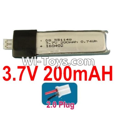 3.7V Battery 04-01 3.7v 200mah 15C Battery with White 2.0 Plug-551148,Size:50X11X5.5mm,Weight:6.1g,be suit for RC Quadcoter,Drone,RC Helicopter,RC Car,RC Boat,Tank etc.