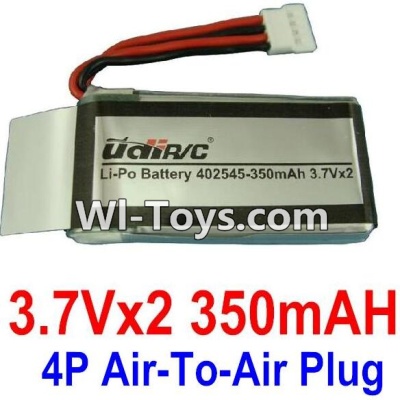 3.7V Battery 09-01 3.7VX2 350mah Battery with 4P Air-to-air Plug-402545,Size:50X25X10mm,Weight:22.5g,be suit for RC Quadcoter,Drone,RC Helicopter,RC Car,RC Boat,Tank etc.
