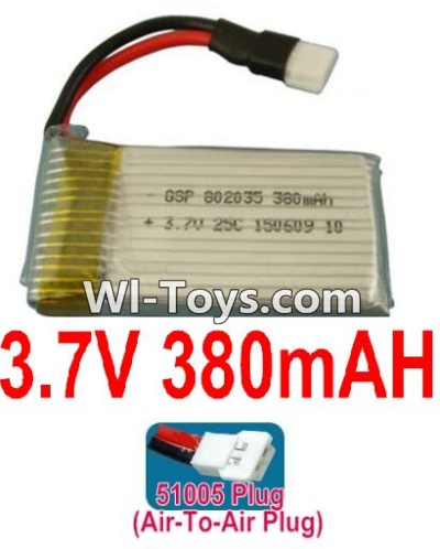 3.7V Battery 10-02 3.7v 380mah 25C Battery with 51005 Air-to-air Plug-602035,Size:37X20X8mm,Weight:10.3g,be suit for RC Quadcoter,Drone,RC Helicopter,RC Car,RC Boat,Tank etc.