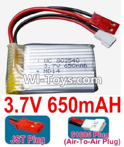 3.7V Battery 16-01 3.7v 650mah 15C Battery with Both JST and 51005 Air-To-Air Plug-802540,Size:40X25X8mm,Weight:19g,be suit for RC Quadcoter,Drone,RC Helicopter,RC Car,RC Boat,Tank etc.