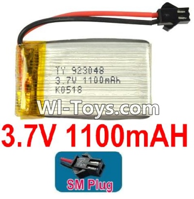 3.7V Battery 22-04 3.7v 1100mah 15C Battery with Black SM Plug-923048,Size:50X30X9mm,Weight:27g,be suit for RC Quadcoter,Drone,RC Helicopter,RC Car,RC Boat,Tank etc.