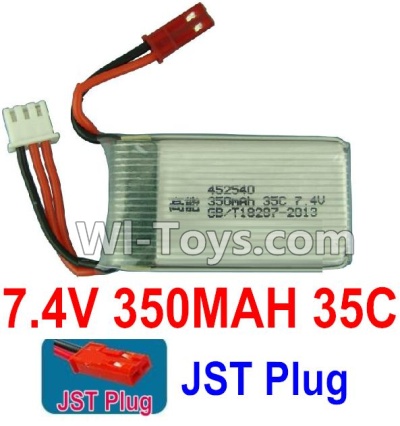 7.4V Battery-7.4V 350mah 35C Lipo Battery with Red JST Plug-452540,Size:45X25X10.5mm,Weight:20.3g,Be suit for MJX X401H etc.