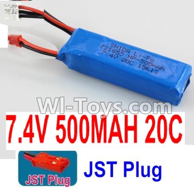 7.4V Battery-7.4V 500mah 20C Lipo Battery with Red JST Plug-721855,Size:18X57X18mm,Weight:27.3g,Be suit for Wltoys A202 A212 A222 A232 A242 A252 RC Car