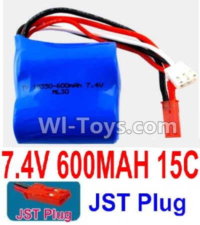 7.4V Battery-7.4V 600mah 15C Lipo Battery with Red JST Plug-18350,Size:36X36X18mm,Weight:48g,Plug:Be suit for FT007 boat,other rc helicopter,car etc.