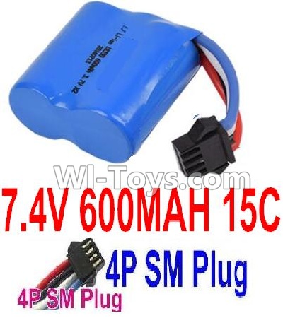 7.4V Battery-7.4V 600mah 15C Lipo Battery with 4P SM Plug-18350,Size:36X36X18mm,Weight:48g,Be suit for UDI001 RC Boat
