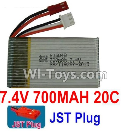 7.4V Battery-7.4V 700MAH Lipo Battery with Red JST Plug-603048,Size:55X30X12mm,Weight:39g,Be suit for MJX X600 F46,JXD 391V Quadcopter helicopter