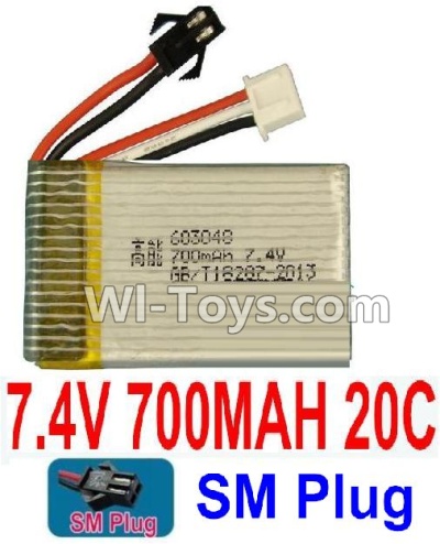 7.4V Battery-7.4V 850MAH 15C Lipo Battery with Black SM Plug-14650,Size:55X30X12mm,Weight:39g,Be suit for LH-X6 X5 X3 X3N Quadcopter