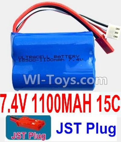 7.4V Battery-7.4V 1100mah 15C Lipo Battery with Red JST Plug-18500,Size:50X36X18mm,Weight:70.6g,Be suit for MJX T10 RC,Helicopter,Other QuadcopterCar,Boat,etc.