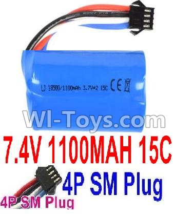 7.4V Battery-7.4V 1100mah 15C Lipo Battery with 4P SM Plug-18500,Size:50X36X18mm,Weight:72.8g,Be suit for RC Quadcopter,Helicopter,Car,Boat,etc.