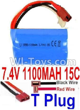 7.4V Battery-7.4V 1100mah 15C Lipo Battery with T Plug Plug-18500(Horizontal shaft-Black Wire,Verticall shaft-Red wire),Size:50X36X18mm,Weight:72.8g,Be suit for RC Quadcopter,Helicopter,Car,Boat,etc.