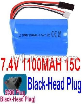 7.4V Battery-7.4V 1100mah 15C Lipo Battery with 5500 Black Head Plug-18500,Size:50X36X18mm,Weight:72.8g,Be suit for RC Quadcopter,Helicopter,Car,Boat,etc.