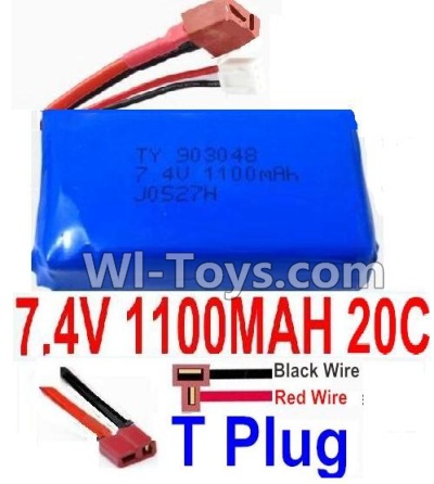 7.4V Battery-7.4V 1100mah 20C Lipo Battery with Yellow Oda Palace Plug-903048(Horizontal shaft-Black Wire,Verticall shaft-Red wire),Size:53X30X18mm,Weight:54.8g,Be suit for RC Quadcopter,Helicopter,Car,Boat,etc.