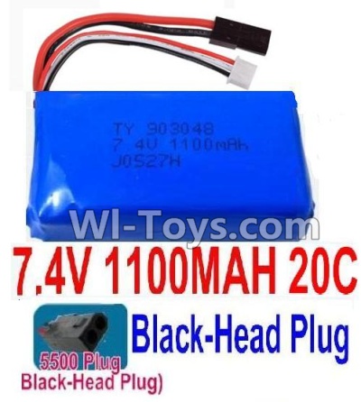 7.4V Battery-7.4V 1100mah 20C Lipo Battery with 5500 Black Head Plug-903048,Size:53X30X18mm,Weight:53.8g,Be suit for RC Quadcopter,Helicopter,Car,Boat,etc.