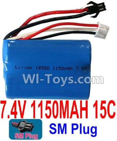 7.4V Battery-7.4V 1150mah 15C Lipo Battery with Black 2P SM Plug-18500,Size:50X36X18mm,Weight:70.7g,Be suit for RC Quadcopter,Helicopter,Car,Boat,etc.