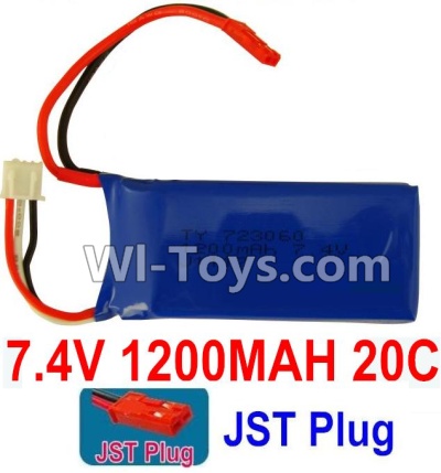 7.4V Battery-7.4V 1200mah 20C Lipo Battery with Red JST Plug-723060,Size:65X30X16mm,Weight:62.1g,Be suit for Wltoys V353 V666 RC Quadcopter,Helicopter,Car,Boat,etc.