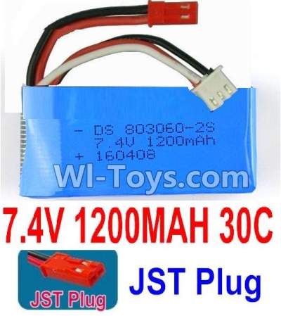 7.4V Battery-7.4V 1200mah 30C Lipo Battery with Red JST Plug-803060,803063,Size:68X30X15mm,Weight:70.7g,Be suit for Wltoys V666,YiZhan X6 RC Quadcopter,Helicopter,Car,Boat,etc.
