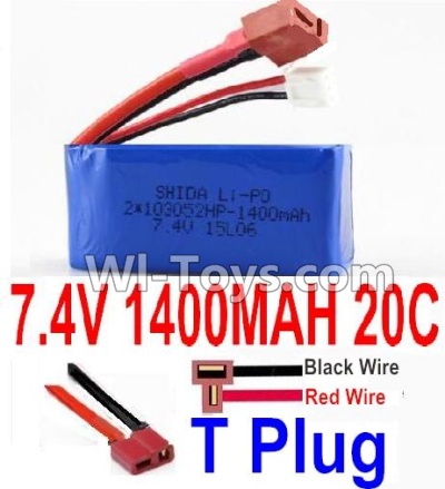 7.4V Battery-7.4v 1400mah 20C Lipo Battery with T Plug-103052(Horizontal shaft-Black Wire,Verticall shaft-Red wire),Size:58X30X18mm,Weight:-g,Be suit for RC Quadcopter,Helicopter,Car,Boat,etc.