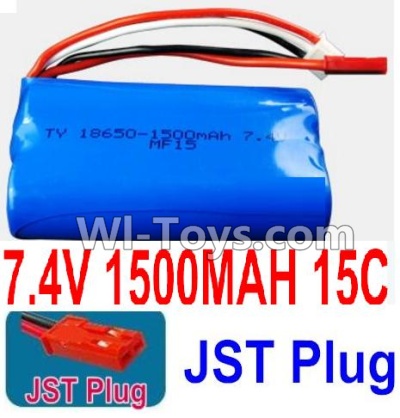 7.4V Battery-7.4V 1500mah 15C Lipo Battery with Red JST Plug-18650,Size:65X36X18mm,Weight:92g,Be suit for MJX F45,double horse 9053 RC Helicopter,Quadcopter,Car,Boat,etc.