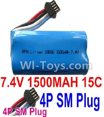 7.4V Battery-7.4V 1500mah 15C Lipo Battery with 4P SM Plug-18650,Size:65X36X18mm,Weight:90.8g,Be suit for UDI002 U902 RC Boat,RC Quadcopter,Helicopter,Car,etc.